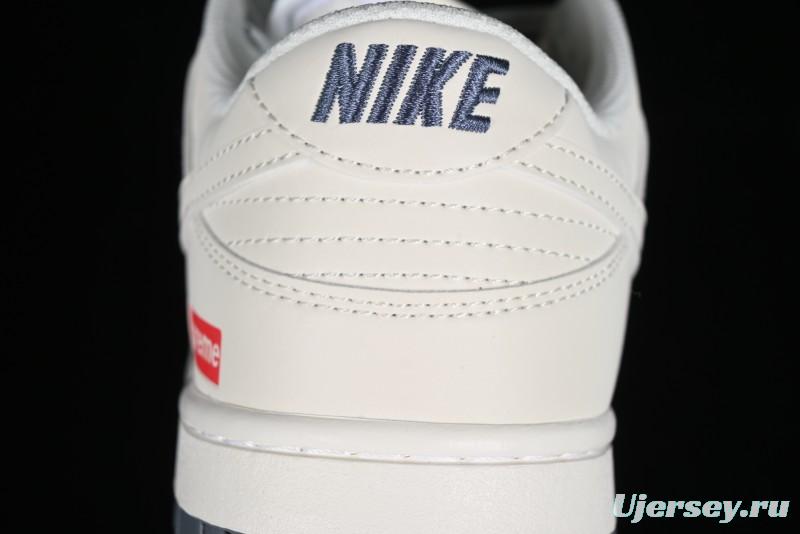 Nike SB Dunk Low Supreme Collaboration - Double Swoosh Anniversary Customized Low-Top Casual Sneakers - BB8675-105
