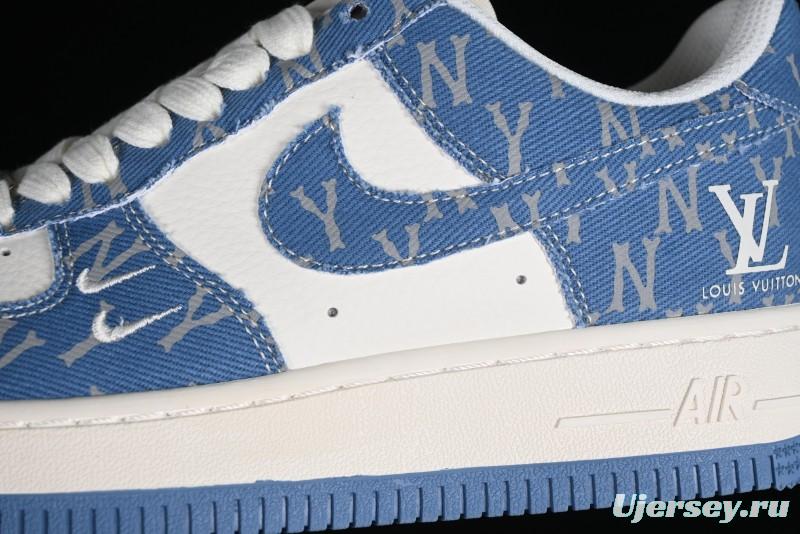 Nike Air Force 1 '07 Low LV Collaboration - Denim Double Swoosh Low-Top Casual Sneakers - HD1968-028