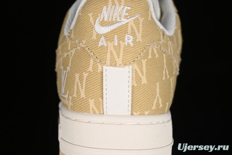 Nike Air Force 1 '07 Low LV Collaboration - Khaki Double Swoosh Low-Top Casual Sneakers - HD1968-027