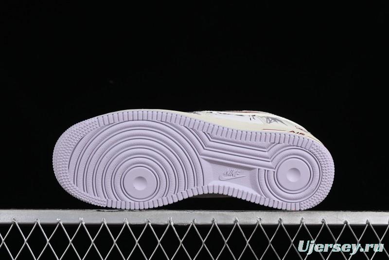 Nike Air Force 1'07 Low "MUD" Casual Sneakers with Bamboo Forest and Wandering Swordsman Print - XC2351-110