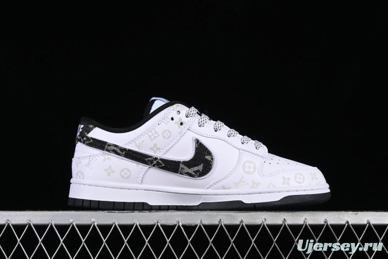Nike SB Dunk Low LV Collaboration - Dark Night Elf High-End Custom Low-Top Casual Skate Shoes - DD1391-136