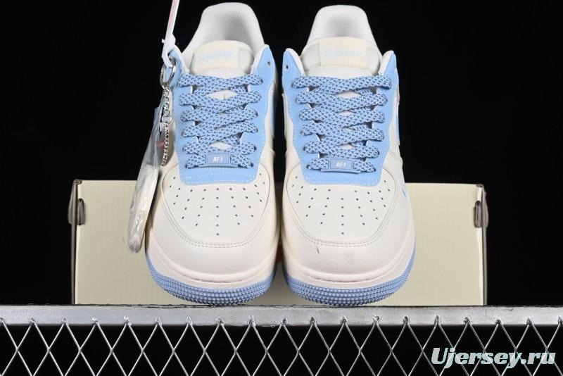Nike Air Force 1 '07 Low Supreme Stone Island Collaboration - Sky Blue Casual Sneakers - BB9599-205