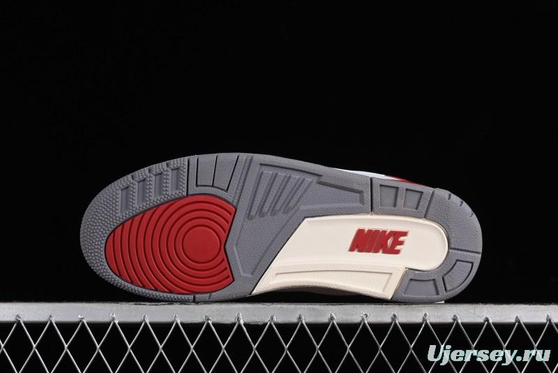 Nike Air Jordan 2/3 Retro Low Top Basketball Shoes in White and Red - FD0383-161