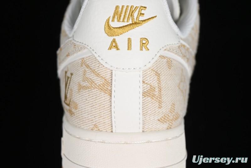 Nike Air Force 1 '07 Low V Collaboration - Khaki Mini Swoosh Low-Top Casual Sneakers - SJ2088-001