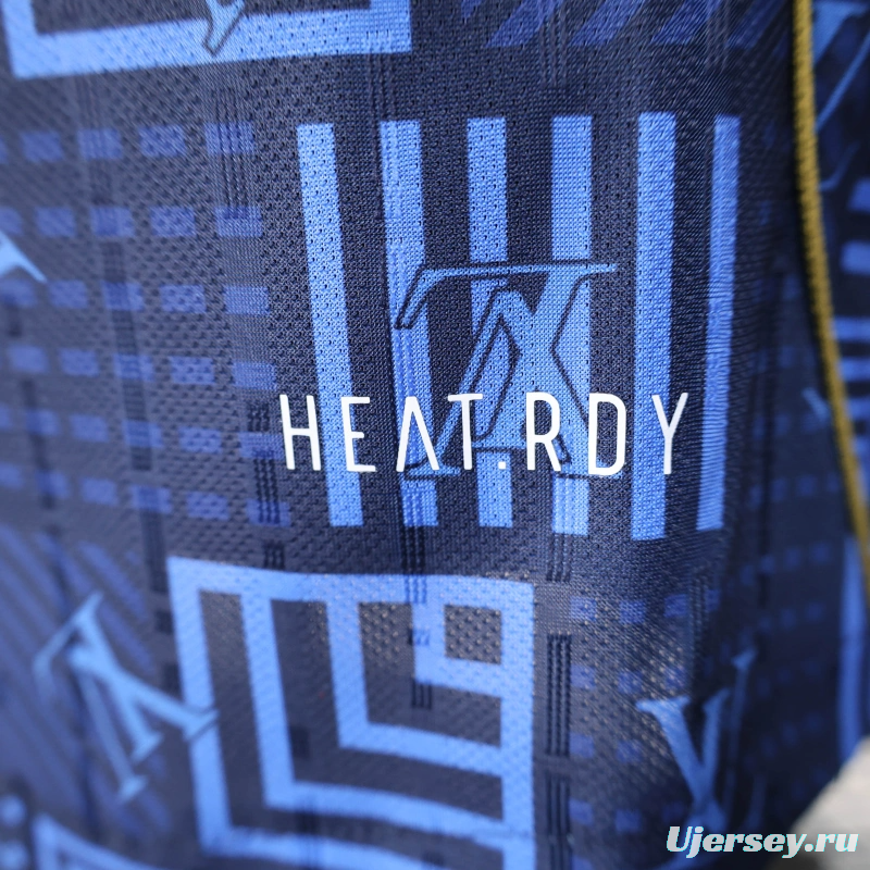 25/26 Player Version Real Madrid Blue Geometric Pattern Away Jersey