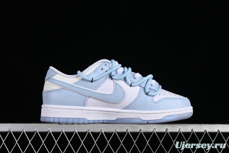 Nike Dunk Low SB Casual Sneakers in Light Blue with Sea Salt Lime Accents - FJ7743-194