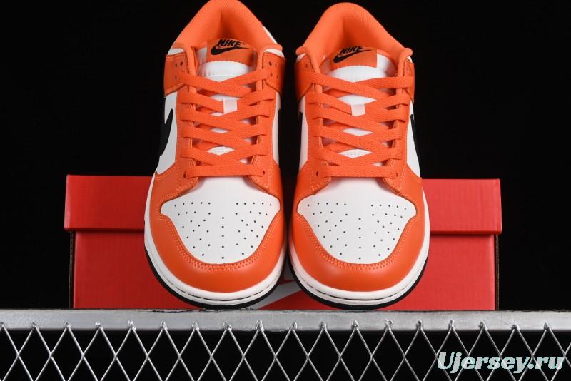 Nike SB Dunk Low Casual Skate Shoes in White, Orange, and Black - DH9765-003