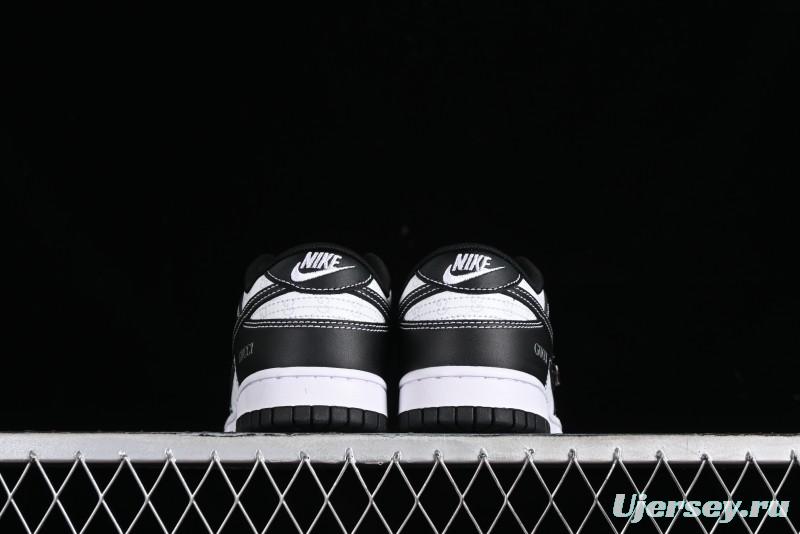 Nike SB Dunk Low Gucci Collaboration - Double G Embroidery Black Swoosh Anniversary Custom Low-Top Casual Skate Shoes - SF1588-136