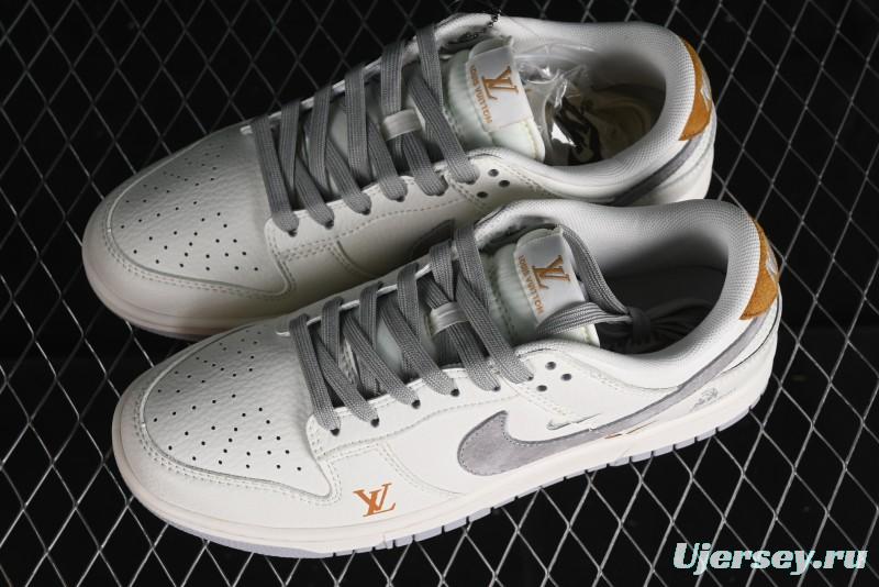 Nike SB Dunk Low LV Collaboration - Beige Grey Lamborghini Anniversary Custom Low-Top Casual Sneakers - FC1688-191