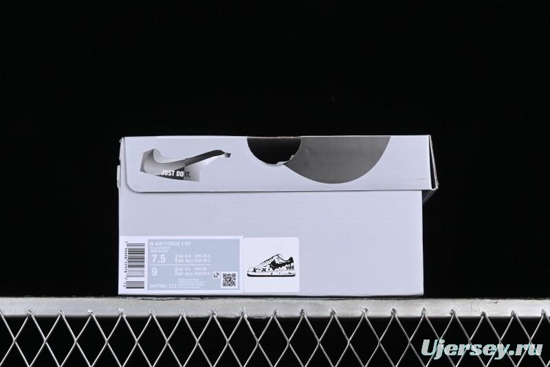 Nike Air Force 1 '07 Low Casual Sneakers with Black and White Graffiti Panda Design - DH7561-222