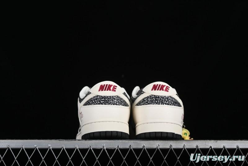 Nike SB Dunk Low Hermes Collaboration - Beige Swoosh Anniversary High-End Custom Low-Top Casual Skate Shoes - XD6188-038