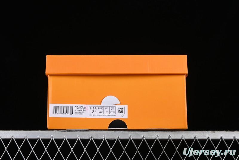 Nike Travis Scott x Fragment Design x Air Jordan 1 Low OG SP AJ1 LV Classic Black Gold Low-top Casual Sneakers - SJ2068-103