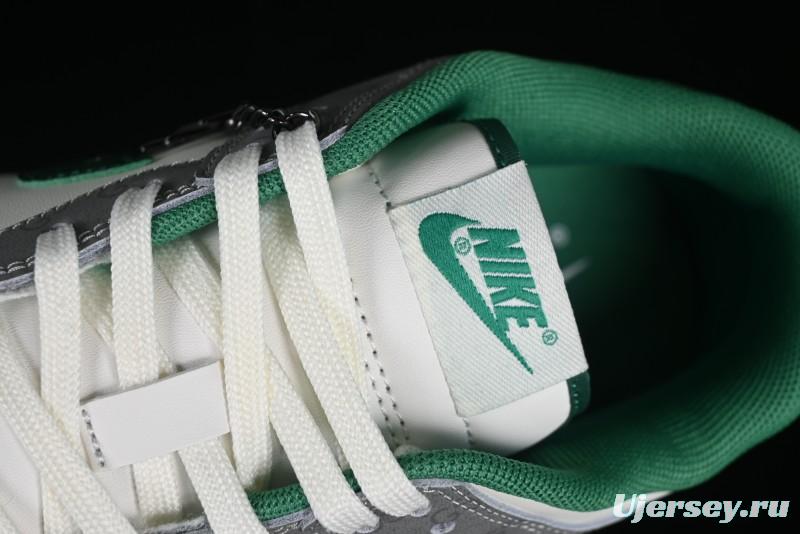 Nike SB Dunk Low Gucci Collaboration - Double G Grey Green Swoosh Anniversary Custom Low-Top Casual Skate Shoes - SF1588-134