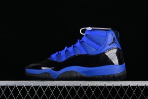 Nike Air Jordan 11 Retro High Top Basketball Shoes in Black and Blue - CT8012-400