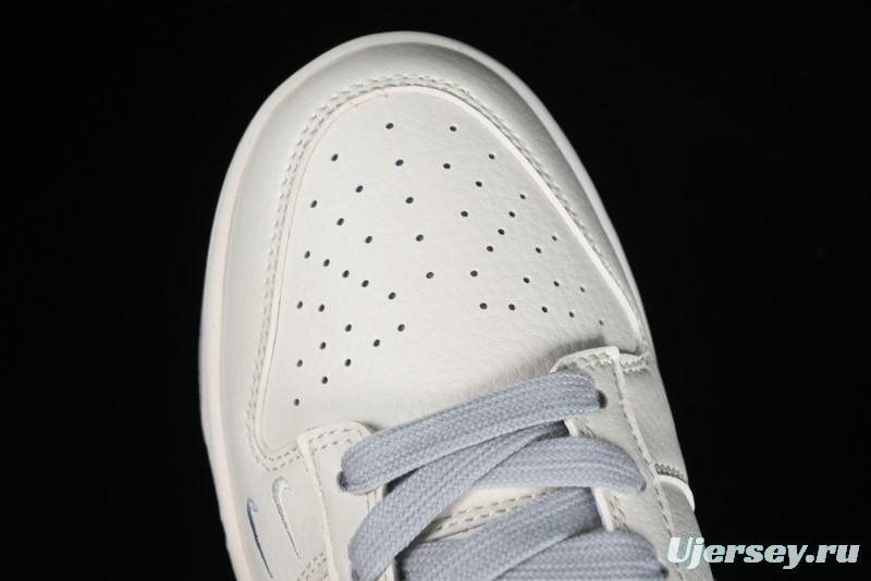 Stussy x Nike SB Dunk Low Retro Premium Sneakers in Off-White Light Grey Swoosh - DQ1098-377