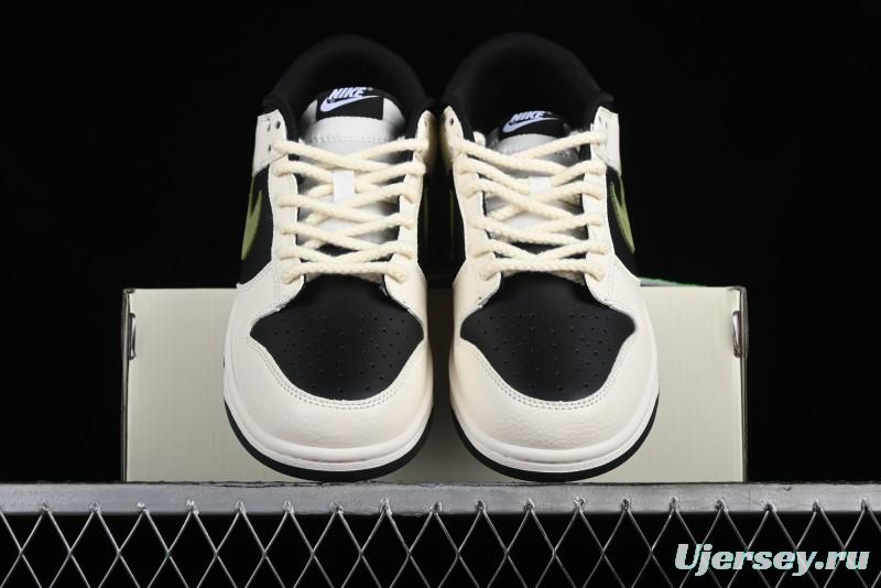 Nike SB Dunk Low Casual Skateboarding Shoes in Beige Green with Hemp Rope Detail - LK2146-511