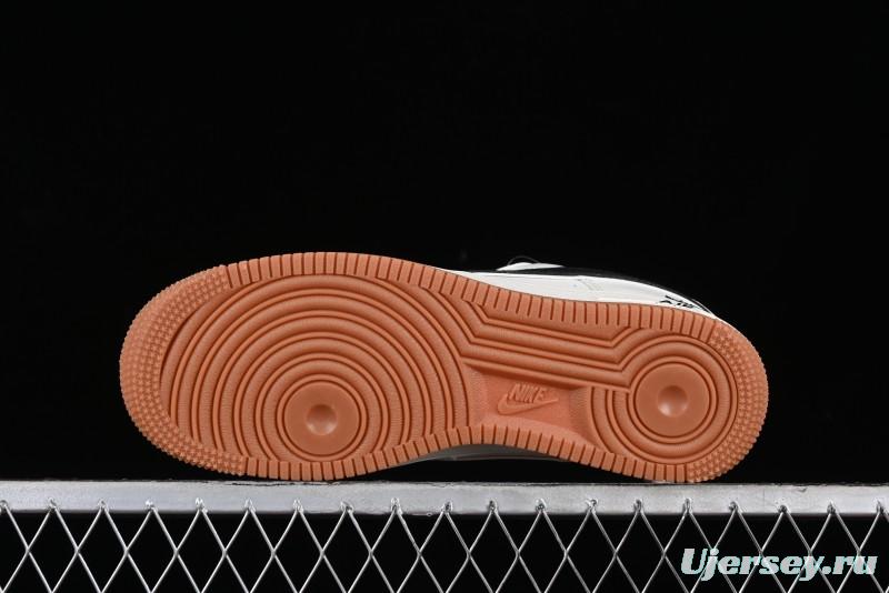 Nike Air Force 1 '07 Low Stussy Collaboration - Beige Black Gum Sole Low-Top Casual Sneakers - XZ5688-001