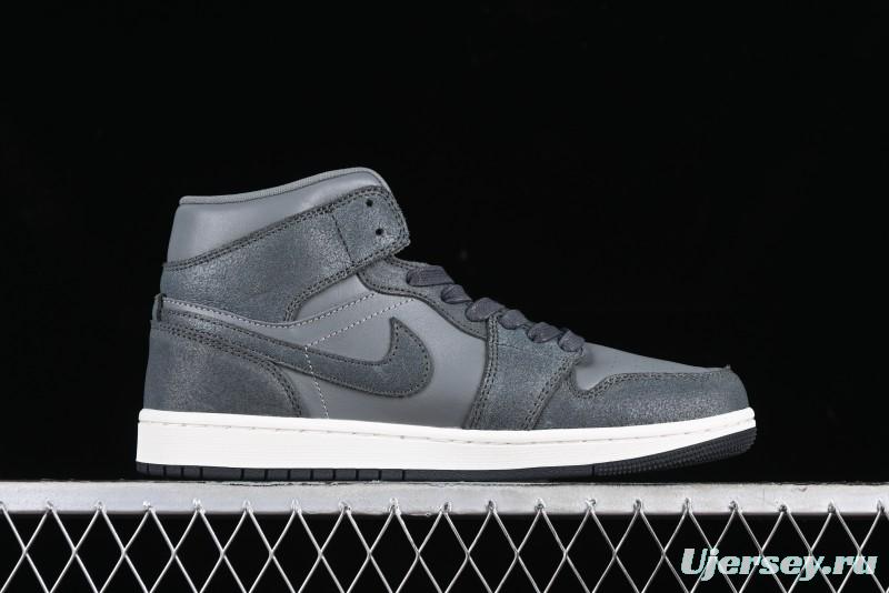 Nike Air Jordan 1 Mid Basketball Shoes in Space Gray - FJ3448-001