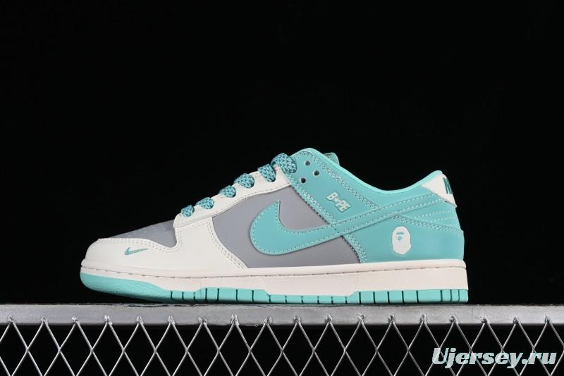 Nike SB Dunk Low BAPE Collaboration - Beige Grey Indigo Anniversary Custom Low-Top Casual Skate Shoes - BB8969-003