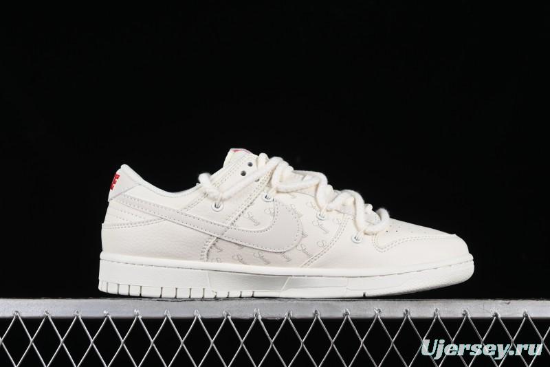Stussy x Nike SB Dunk Low Anniversary Custom Retro Sneakers with Original S Titanium Accessory - SJ2068-259