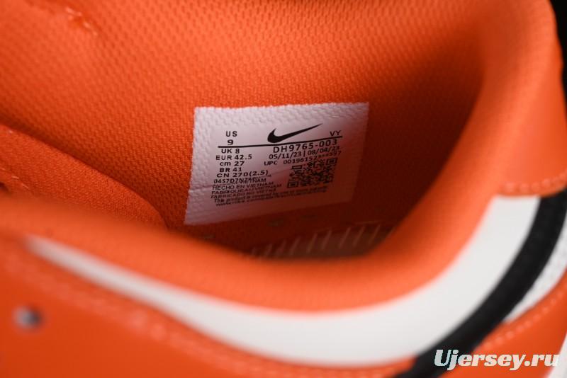 Nike SB Dunk Low Casual Skate Shoes in White, Orange, and Black - DH9765-003