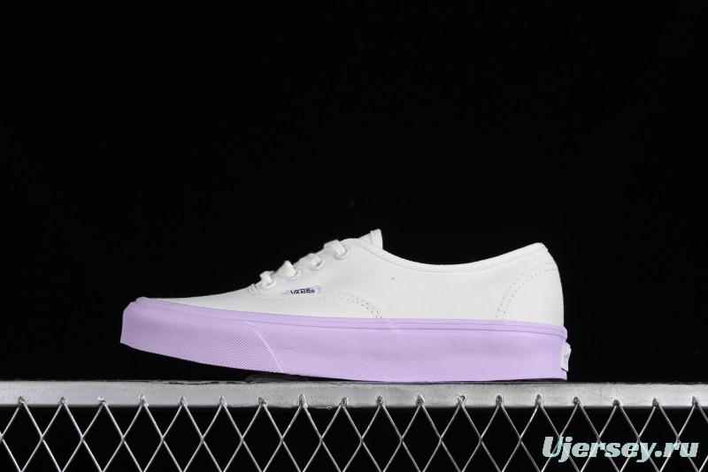 Vans Authentic White Purple Canvas Skate Shoes - VN0009PVCGX