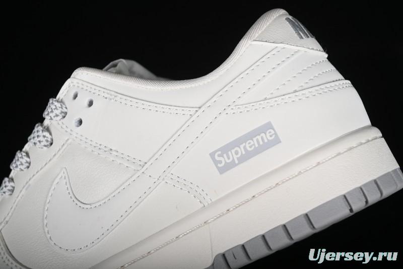 Nike SB Dunk Low Supreme Collaboration - Classic Beige Gray Anniversary High-End Custom Low-Top Casual Skate Shoes - XX8888-001