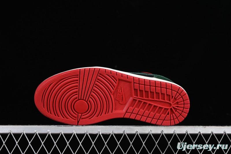 Nike Air Jordan 1 Low AJ1 Black Green Casual Sneakers - CZ0775-036