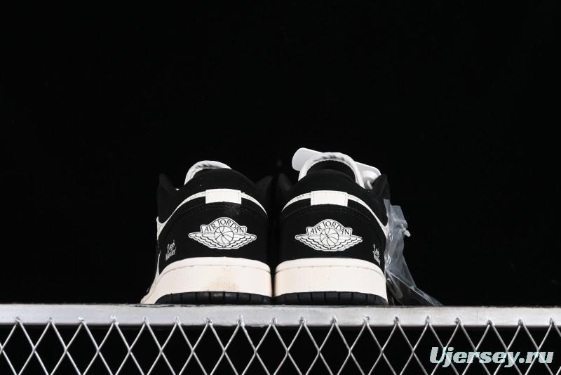 Nike Air Jordan 1 Low LV Collaboration - Black White Panda Custom Culture Casual Sneakers SJ9950-001