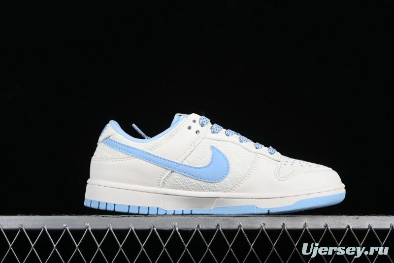 Nike SB Dunk Low Gucci Collaboration - Beige & Light Blue Crochet Fabric Anniversary High-End Custom Low-Top Casual Skate Shoes - DQ1098-376