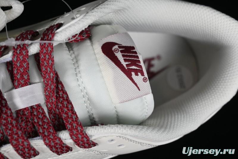 Nike SB Dunk Low Collaboration Three Swooshes Rice Wine Red Color Low-Top Casual Skateboarding Shoes - NK5639-322