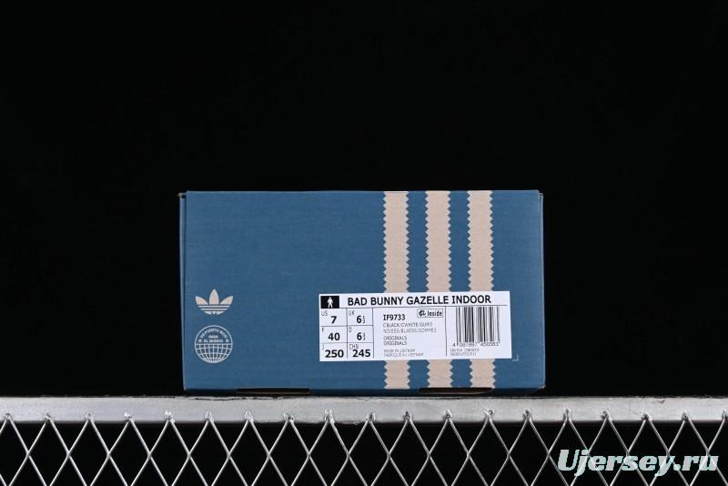 Adidas Originals Gazelle Indoor Bad Bunny Retro Low-Top Sneakers with Non-Slip and Wear-Resistant Sole - IF9733