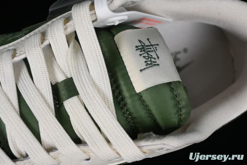 Nike SB Dunk Low Stussy Collaboration - Green Floral Anniversary Custom Low-Top Casual Skate Shoes - CF3688-008