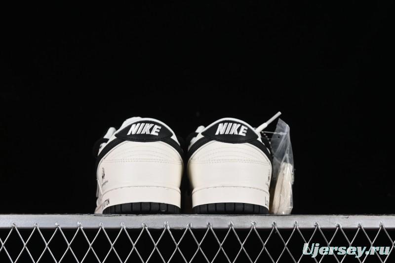 Nike SB Dunk Low LV Collaboration - Lamborghini Strap White Black Hook Anniversary High-End Custom Low-Top Casual Sneakers - SJ2068-261
