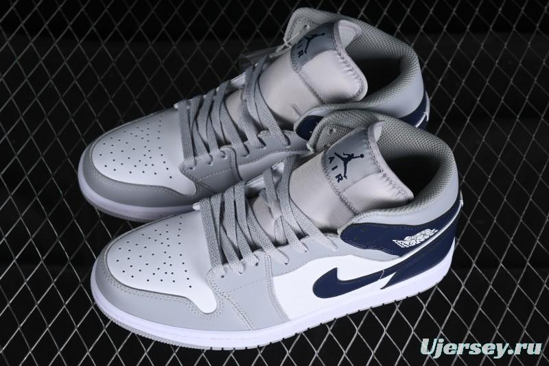 Nike Air Jordan 1 Mid AJ1 Basketball Shoes in Grey Blue - DQ8426-104
