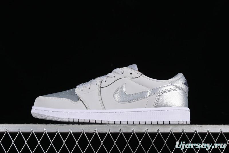 Nike Air Jordan 1 Low AJ1 Grey Silver Low-Top Casual Sneakers - CZ0790-002
