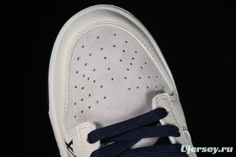 Nike SB Dunk Low LV Collaboration - Suede Navy Blue Anniversary High-End Custom Low-Top Casual Skate Shoes - FC1688-134