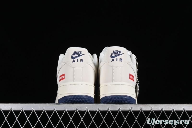 Nike Air Force 1 '07 Low Supreme Collaboration - White Blue Color Block Low-Top Casual Sneakers - XZ6188-001