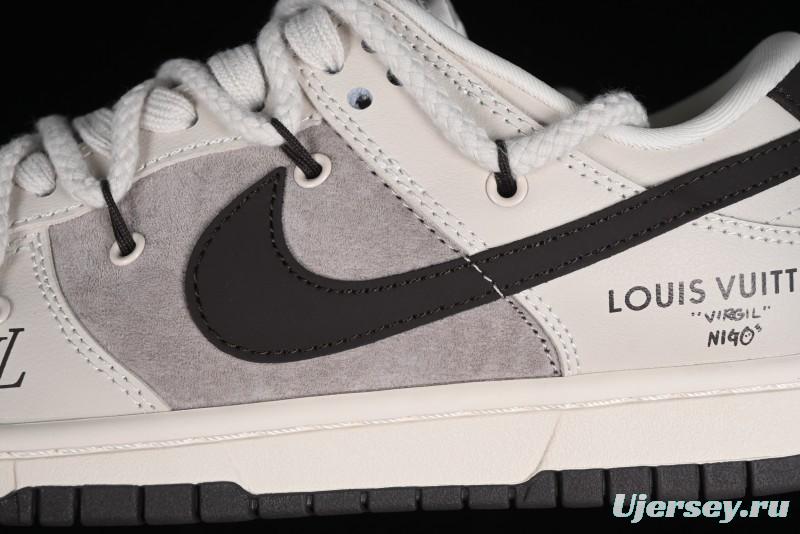 Nike SB Dunk Low LV Collaboration - Coffee Pig Anniversary High-End Custom Low-Top Casual Skate Shoes - XX2025-328