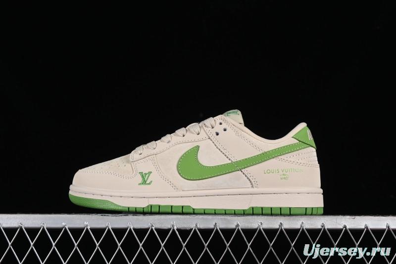 Nike SB Dunk Low LV Collaboration - Emerald City Anniversary High-End Custom Low-Top Casual Skate Shoes - XB3802-345