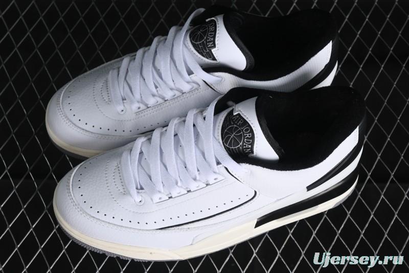 Nike Air Jordan 2/3 Retro Low Top Basketball Shoes in White/Black/Sail/Cement Grey - FD0383-100