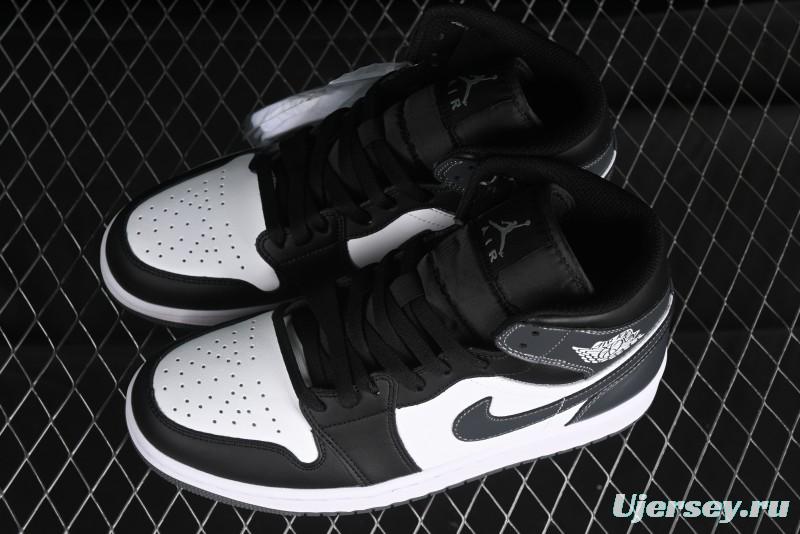 Nike Air Jordan 1 Mid AJ1 White Black Grey Mid-Top Casual Sneakers - DQ8426-001