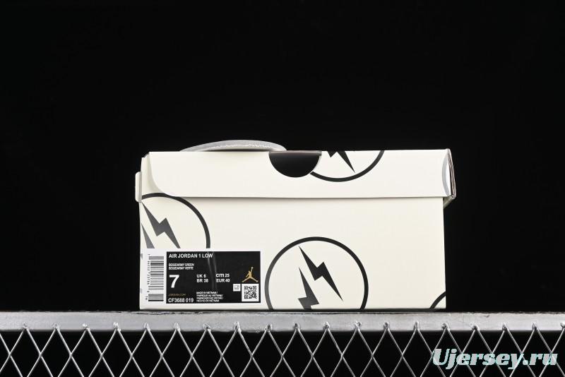 Nike Air Jordan 1 Low Retro Basketball Shoes in Off-White Olive Green - CF3688-019