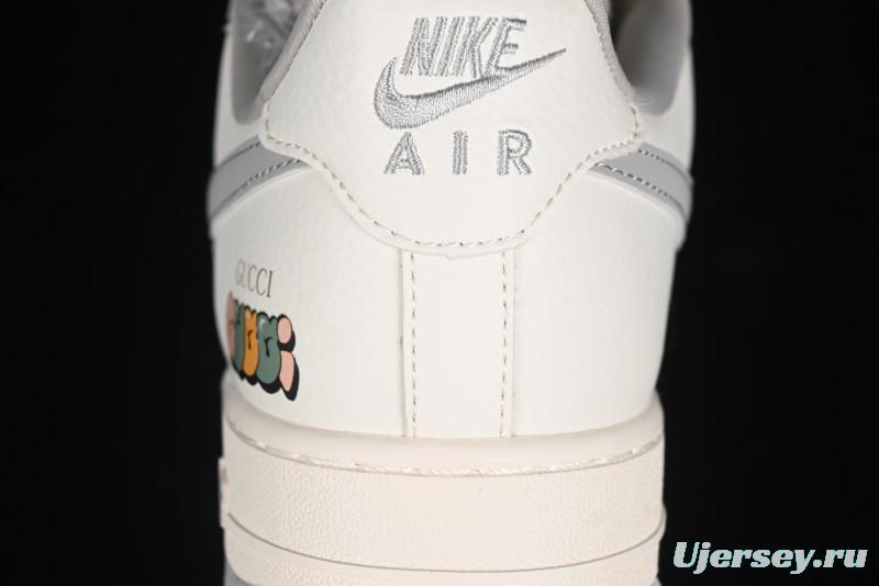 Nike Air Force 1 '07 Low Gucci Collaboration - Beige Grey Linen Casual Sneakers - XZ3398-688