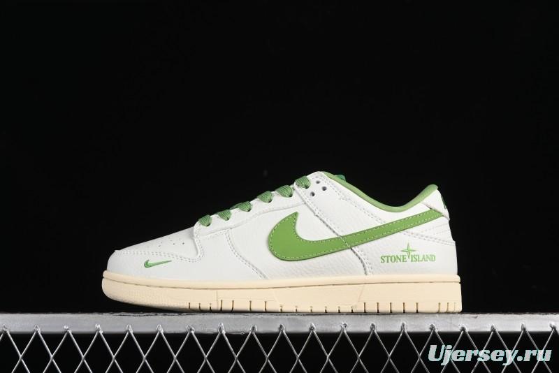 Nike SB Dunk Low Stone Island Collaboration - Spring Green Anniversary High-End Custom Low-Top Casual Sneakers - XB3802-348