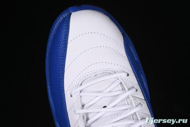 Nike Air Jordan 12 Retro Basketball Shoes in White Blue - CT8013-140