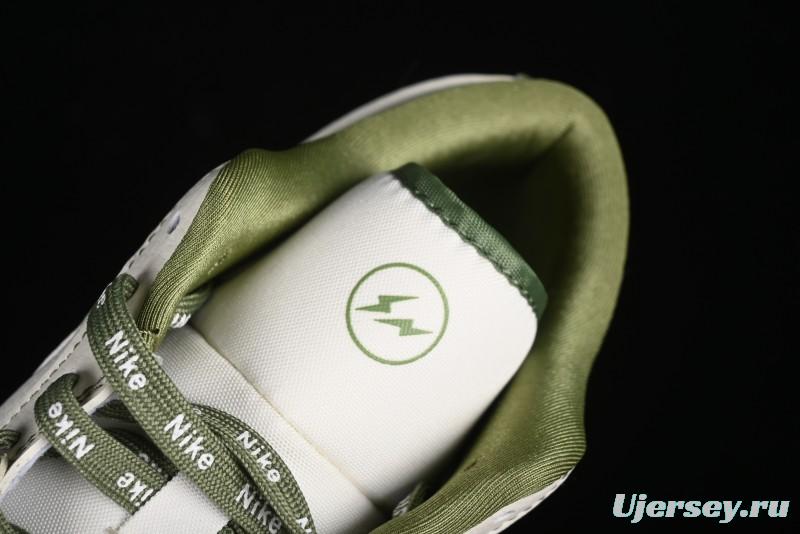 Nike Air Jordan 1 Low Retro Basketball Shoes in Off-White Olive Green - CF3688-019