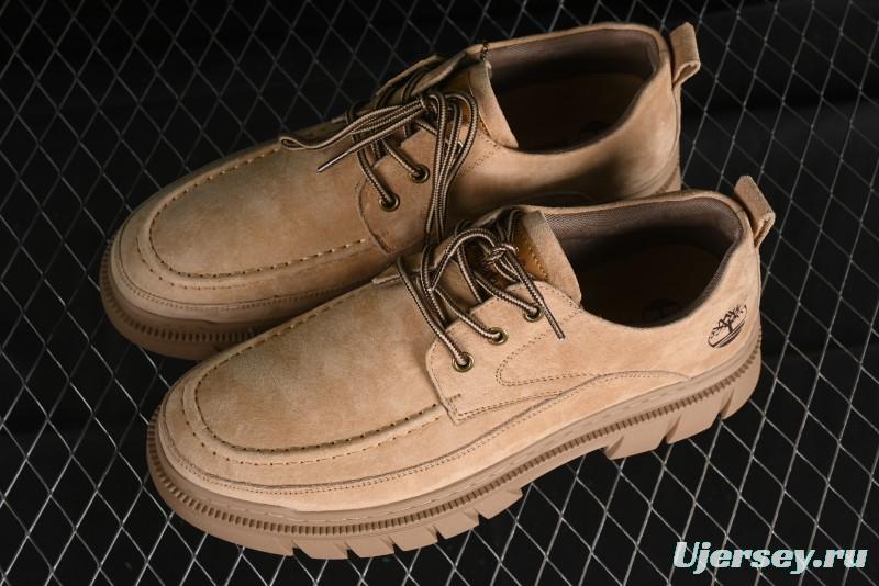 Timberland Low-Top Casual Shoes for Men - Italian Oil-Grained Leather with Anti-Slip Rubber Sole - TB73535SAND