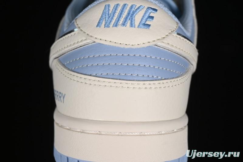 Nike SB Dunk Low Burberry Collaboration - Bondi Blue Anniversary High-End Custom Low-Top Casual Sneakers - BB5252-601