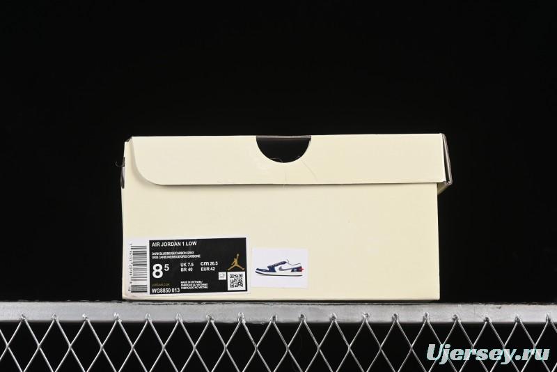 Nike Air Jordan 1 Low OFF-WHITE Collaboration - Qilin Blue Retro Basketball Shoes - WG8850-013